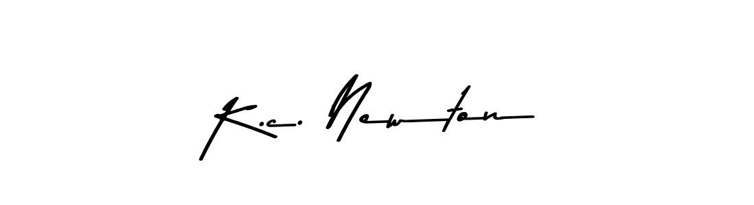 Create a beautiful signature design for name K.c. Newton. With this signature (Asem Kandis PERSONAL USE) fonts, you can make a handwritten signature for free. K.c. Newton signature style 9 images and pictures png