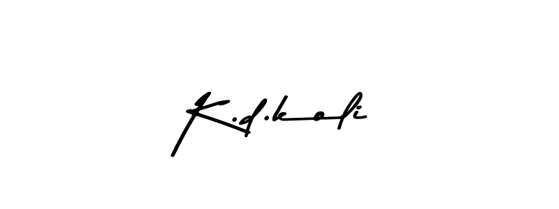 Make a beautiful signature design for name K.d.koli. With this signature (Asem Kandis PERSONAL USE) style, you can create a handwritten signature for free. K.d.koli signature style 9 images and pictures png