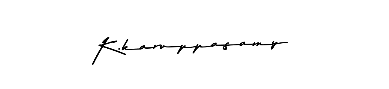 Create a beautiful signature design for name K.karuppasamy. With this signature (Asem Kandis PERSONAL USE) fonts, you can make a handwritten signature for free. K.karuppasamy signature style 9 images and pictures png