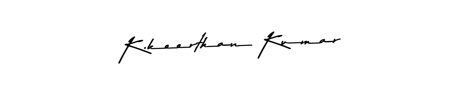 Design your own signature with our free online signature maker. With this signature software, you can create a handwritten (Asem Kandis PERSONAL USE) signature for name K.keerthan Kumar. K.keerthan Kumar signature style 9 images and pictures png