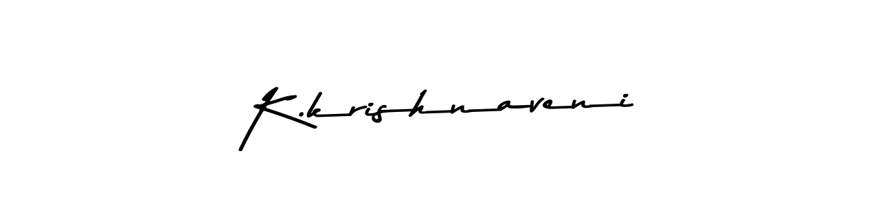 Make a beautiful signature design for name K.krishnaveni. With this signature (Asem Kandis PERSONAL USE) style, you can create a handwritten signature for free. K.krishnaveni signature style 9 images and pictures png