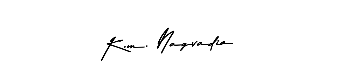 The best way (Asem Kandis PERSONAL USE) to make a short signature is to pick only two or three words in your name. The name K.m. Nagvadia include a total of six letters. For converting this name. K.m. Nagvadia signature style 9 images and pictures png