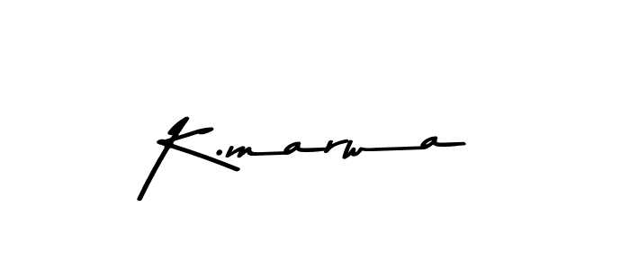 How to make K.marwa name signature. Use Asem Kandis PERSONAL USE style for creating short signs online. This is the latest handwritten sign. K.marwa signature style 9 images and pictures png