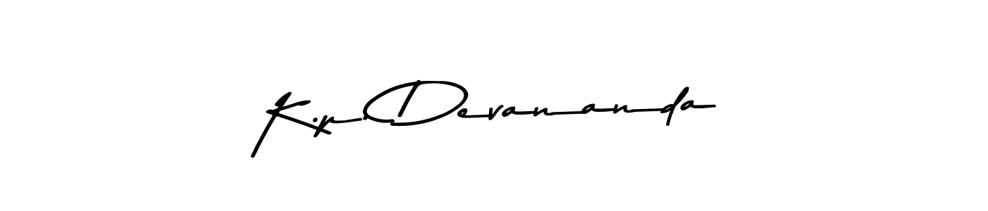 Create a beautiful signature design for name K.p. Devananda. With this signature (Asem Kandis PERSONAL USE) fonts, you can make a handwritten signature for free. K.p. Devananda signature style 9 images and pictures png