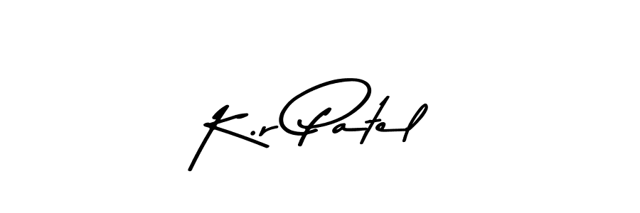 Create a beautiful signature design for name K.r Patel. With this signature (Asem Kandis PERSONAL USE) fonts, you can make a handwritten signature for free. K.r Patel signature style 9 images and pictures png