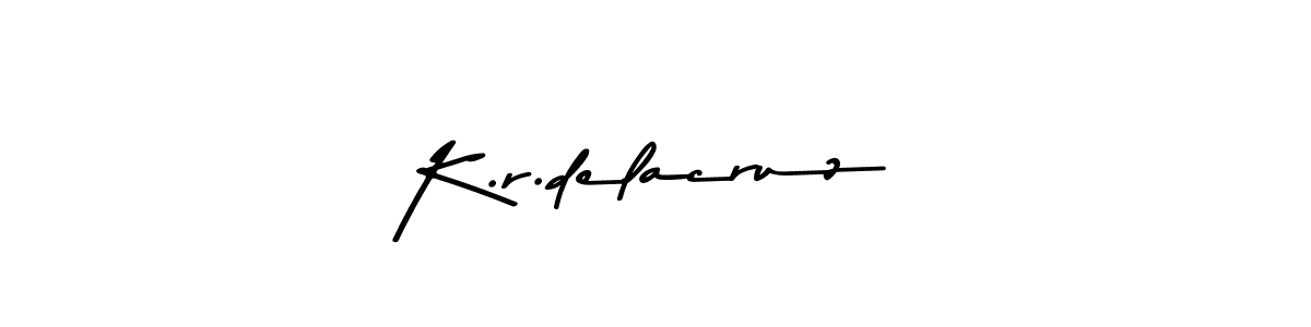 Create a beautiful signature design for name K.r.delacruz. With this signature (Asem Kandis PERSONAL USE) fonts, you can make a handwritten signature for free. K.r.delacruz signature style 9 images and pictures png