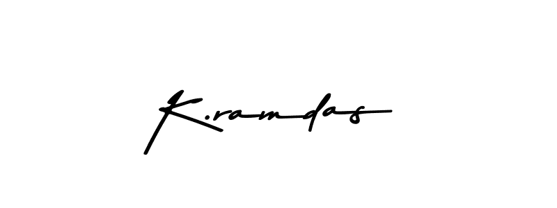 Create a beautiful signature design for name K.ramdas. With this signature (Asem Kandis PERSONAL USE) fonts, you can make a handwritten signature for free. K.ramdas signature style 9 images and pictures png