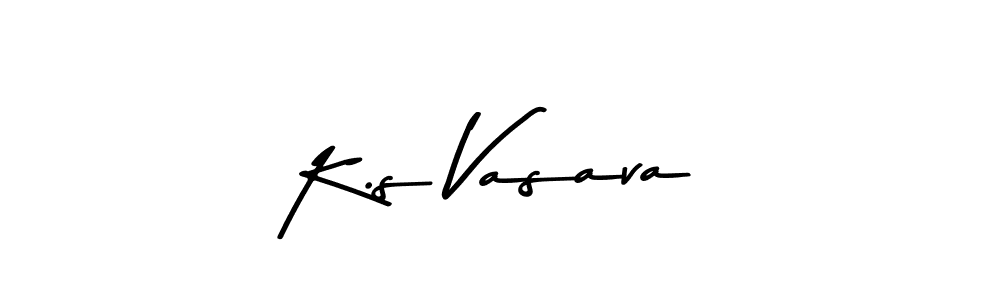 Make a beautiful signature design for name K.s Vasava. With this signature (Asem Kandis PERSONAL USE) style, you can create a handwritten signature for free. K.s Vasava signature style 9 images and pictures png