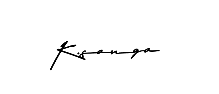 The best way (Asem Kandis PERSONAL USE) to make a short signature is to pick only two or three words in your name. The name K.sanga include a total of six letters. For converting this name. K.sanga signature style 9 images and pictures png