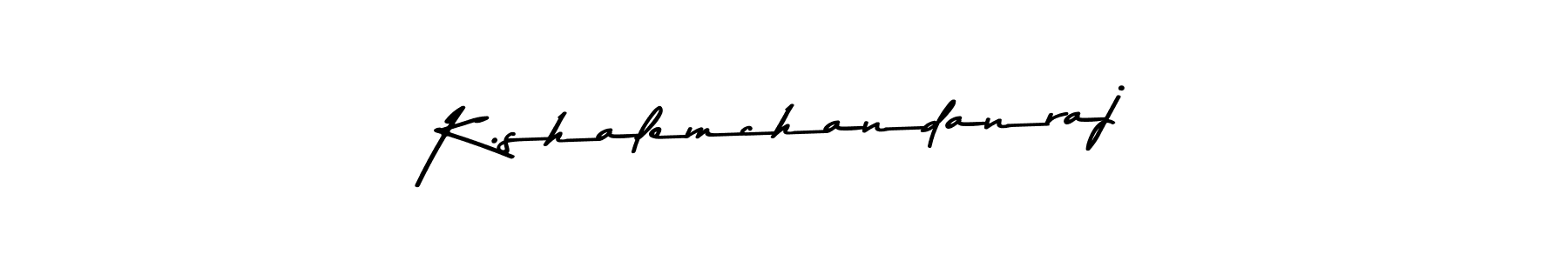 The best way (Asem Kandis PERSONAL USE) to make a short signature is to pick only two or three words in your name. The name K.shalemchandanraj include a total of six letters. For converting this name. K.shalemchandanraj signature style 9 images and pictures png