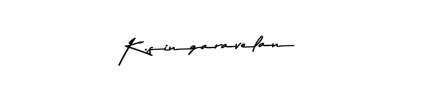 How to make K.singaravelan name signature. Use Asem Kandis PERSONAL USE style for creating short signs online. This is the latest handwritten sign. K.singaravelan signature style 9 images and pictures png