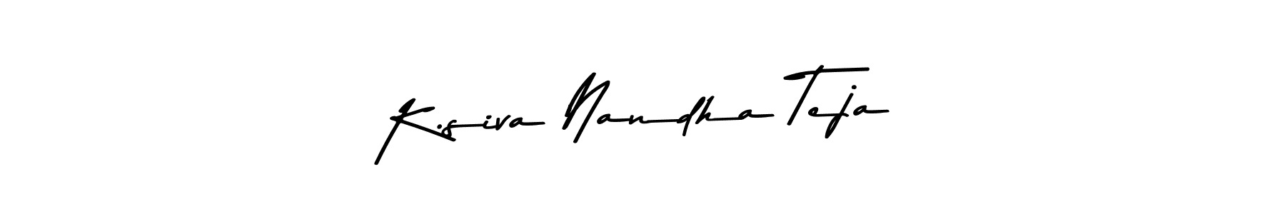 Use a signature maker to create a handwritten signature online. With this signature software, you can design (Asem Kandis PERSONAL USE) your own signature for name K.siva Nandha Teja. K.siva Nandha Teja signature style 9 images and pictures png