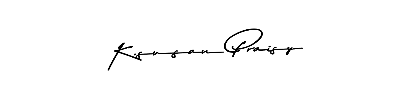 Create a beautiful signature design for name K.susan Praisy. With this signature (Asem Kandis PERSONAL USE) fonts, you can make a handwritten signature for free. K.susan Praisy signature style 9 images and pictures png