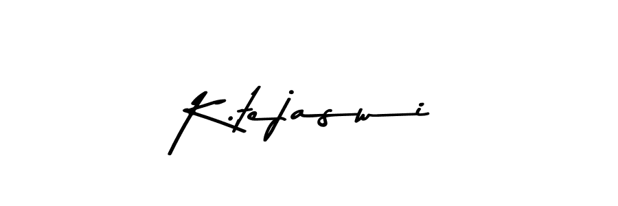 How to make K.tejaswi name signature. Use Asem Kandis PERSONAL USE style for creating short signs online. This is the latest handwritten sign. K.tejaswi signature style 9 images and pictures png