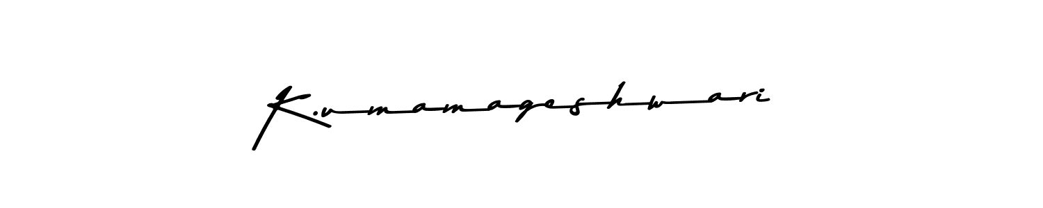 Create a beautiful signature design for name K.umamageshwari. With this signature (Asem Kandis PERSONAL USE) fonts, you can make a handwritten signature for free. K.umamageshwari signature style 9 images and pictures png