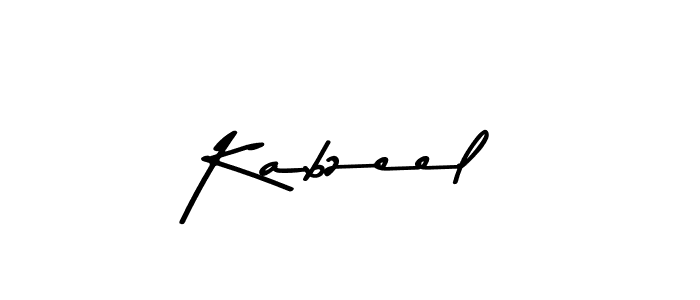 How to make Kabzeel name signature. Use Asem Kandis PERSONAL USE style for creating short signs online. This is the latest handwritten sign. Kabzeel signature style 9 images and pictures png