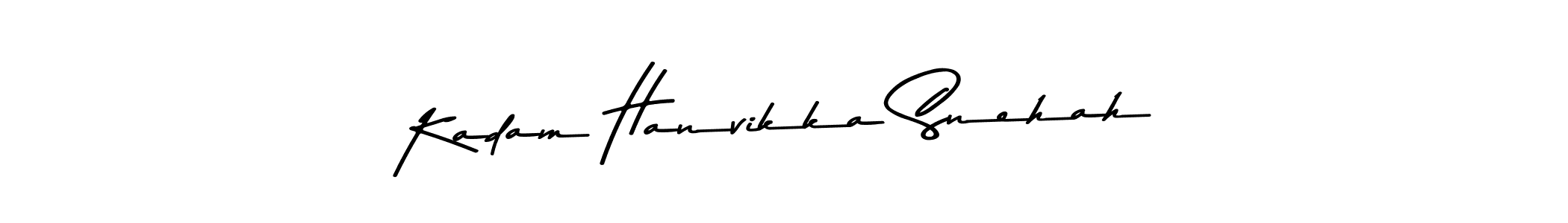 Create a beautiful signature design for name Kadam Hanvikka Snehah. With this signature (Asem Kandis PERSONAL USE) fonts, you can make a handwritten signature for free. Kadam Hanvikka Snehah signature style 9 images and pictures png