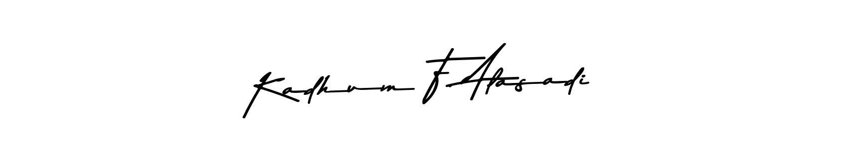 This is the best signature style for the Kadhum F. Alasadi name. Also you like these signature font (Asem Kandis PERSONAL USE). Mix name signature. Kadhum F. Alasadi signature style 9 images and pictures png