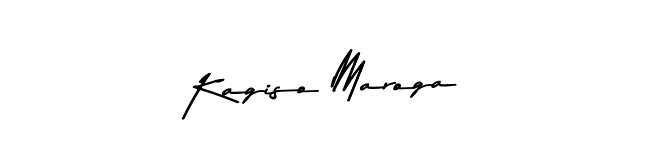 How to make Kagiso Maroga name signature. Use Asem Kandis PERSONAL USE style for creating short signs online. This is the latest handwritten sign. Kagiso Maroga signature style 9 images and pictures png