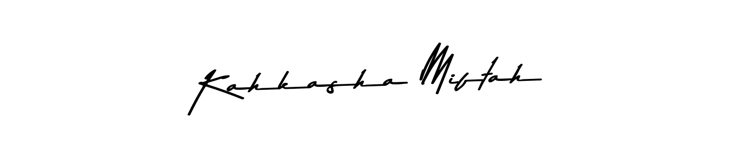 The best way (Asem Kandis PERSONAL USE) to make a short signature is to pick only two or three words in your name. The name Kahkasha Miftah include a total of six letters. For converting this name. Kahkasha Miftah signature style 9 images and pictures png