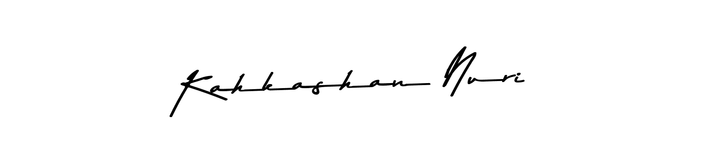 Make a beautiful signature design for name Kahkashan Nuri. With this signature (Asem Kandis PERSONAL USE) style, you can create a handwritten signature for free. Kahkashan Nuri signature style 9 images and pictures png