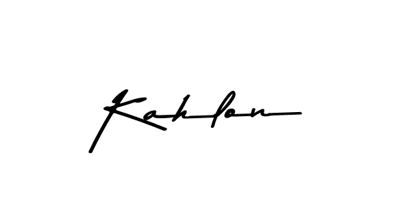 Design your own signature with our free online signature maker. With this signature software, you can create a handwritten (Asem Kandis PERSONAL USE) signature for name Kahlon. Kahlon signature style 9 images and pictures png