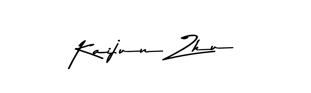 How to make Kaijun Zhu name signature. Use Asem Kandis PERSONAL USE style for creating short signs online. This is the latest handwritten sign. Kaijun Zhu signature style 9 images and pictures png