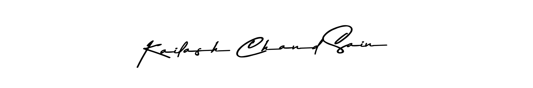 How to make Kailash Chand Sain name signature. Use Asem Kandis PERSONAL USE style for creating short signs online. This is the latest handwritten sign. Kailash Chand Sain signature style 9 images and pictures png