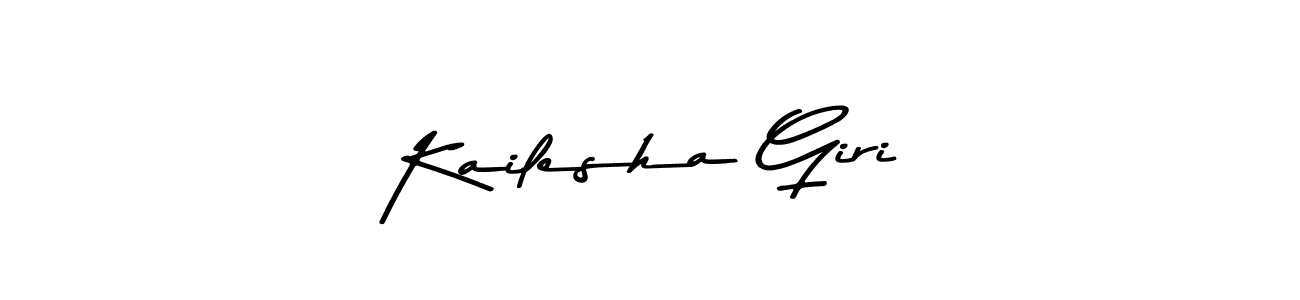 This is the best signature style for the Kailesha Giri name. Also you like these signature font (Asem Kandis PERSONAL USE). Mix name signature. Kailesha Giri signature style 9 images and pictures png
