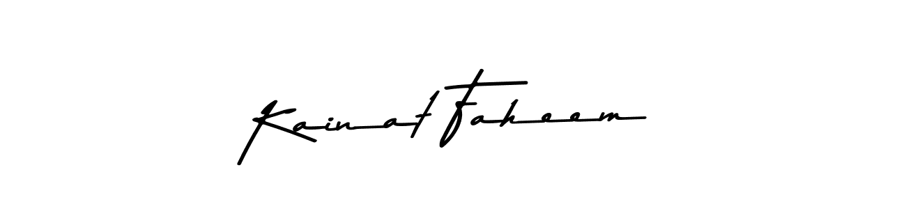 How to make Kainat Faheem name signature. Use Asem Kandis PERSONAL USE style for creating short signs online. This is the latest handwritten sign. Kainat Faheem signature style 9 images and pictures png