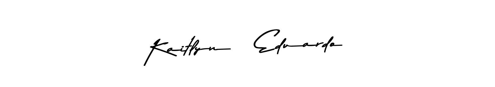 How to make Kaitlyn   Eduardo name signature. Use Asem Kandis PERSONAL USE style for creating short signs online. This is the latest handwritten sign. Kaitlyn   Eduardo signature style 9 images and pictures png