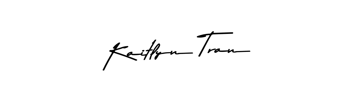How to make Kaitlyn Tran name signature. Use Asem Kandis PERSONAL USE style for creating short signs online. This is the latest handwritten sign. Kaitlyn Tran signature style 9 images and pictures png