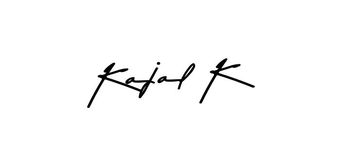 How to make Kajal K name signature. Use Asem Kandis PERSONAL USE style for creating short signs online. This is the latest handwritten sign. Kajal K signature style 9 images and pictures png