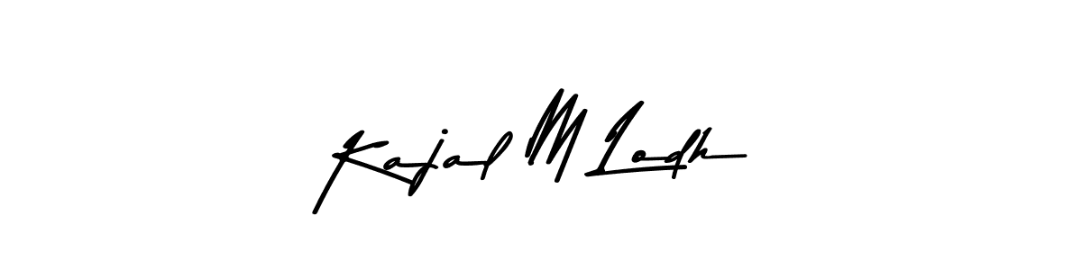 Create a beautiful signature design for name Kajal M Lodh. With this signature (Asem Kandis PERSONAL USE) fonts, you can make a handwritten signature for free. Kajal M Lodh signature style 9 images and pictures png