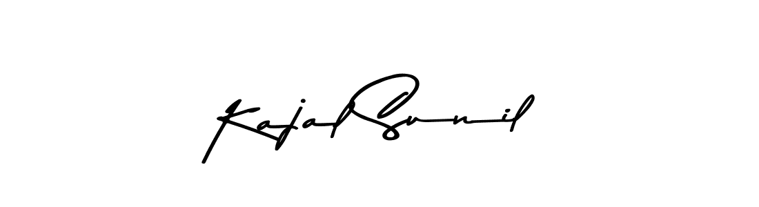 Make a beautiful signature design for name Kajal Sunil. With this signature (Asem Kandis PERSONAL USE) style, you can create a handwritten signature for free. Kajal Sunil signature style 9 images and pictures png