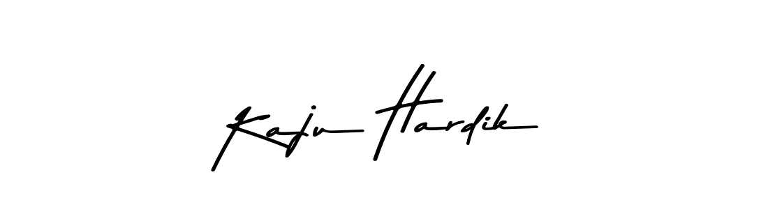 How to make Kaju Hardik name signature. Use Asem Kandis PERSONAL USE style for creating short signs online. This is the latest handwritten sign. Kaju Hardik signature style 9 images and pictures png