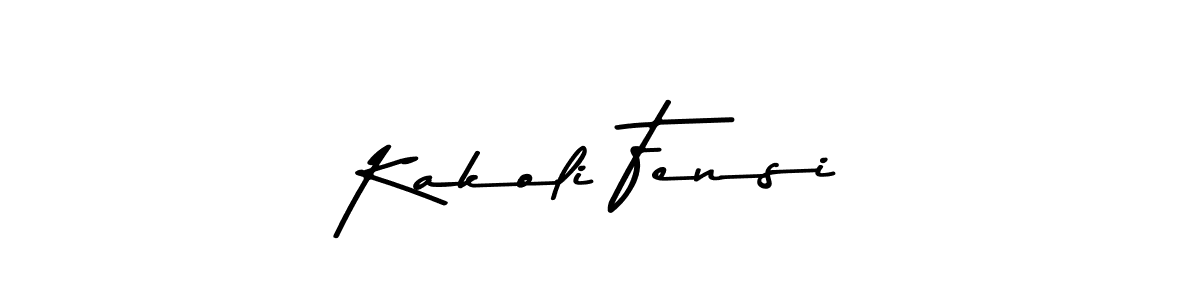 How to make Kakoli Fensi name signature. Use Asem Kandis PERSONAL USE style for creating short signs online. This is the latest handwritten sign. Kakoli Fensi signature style 9 images and pictures png