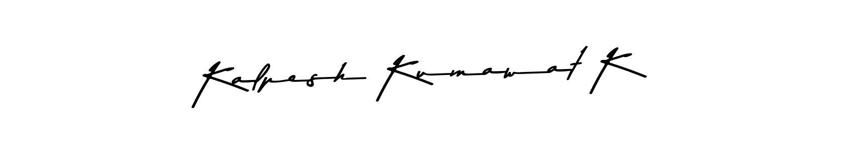 This is the best signature style for the Kalpesh Kumawat K name. Also you like these signature font (Asem Kandis PERSONAL USE). Mix name signature. Kalpesh Kumawat K signature style 9 images and pictures png