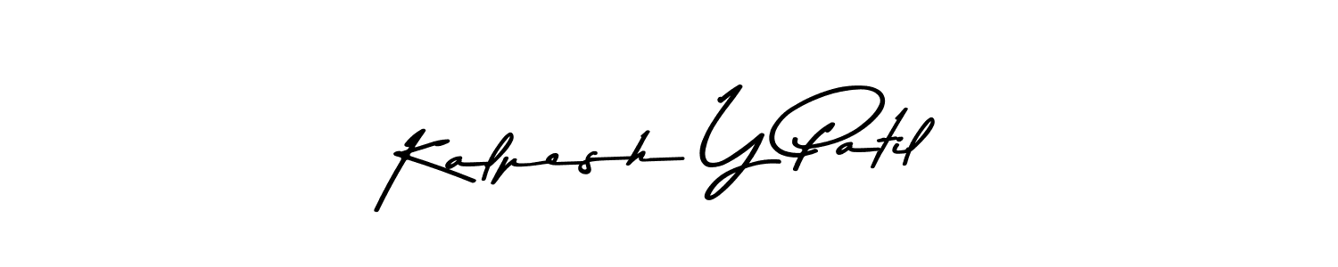 How to make Kalpesh Y Patil name signature. Use Asem Kandis PERSONAL USE style for creating short signs online. This is the latest handwritten sign. Kalpesh Y Patil signature style 9 images and pictures png