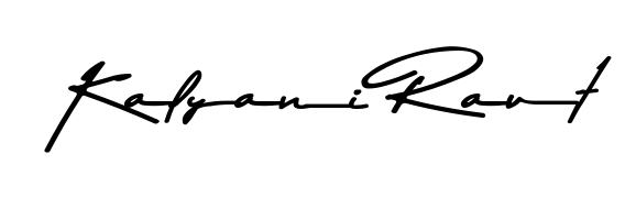 Try this chic Kalyani Raut handwritten sign style. Using Asem Kandis PERSONAL USE font elements, it gives your name a sleek, memorable identity. Kalyani Raut signature style 9 images and pictures png
