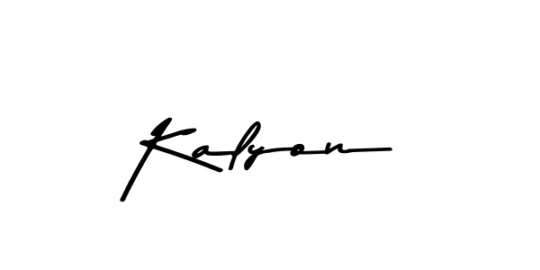 Create a beautiful signature design for name Kalyon. With this signature (Asem Kandis PERSONAL USE) fonts, you can make a handwritten signature for free. Kalyon signature style 9 images and pictures png