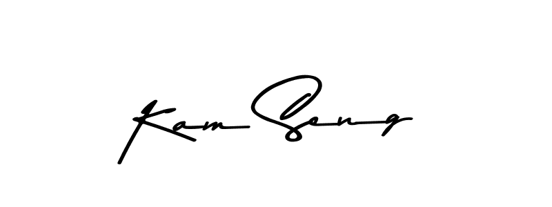 This is the best signature style for the Kam Seng name. Also you like these signature font (Asem Kandis PERSONAL USE). Mix name signature. Kam Seng signature style 9 images and pictures png