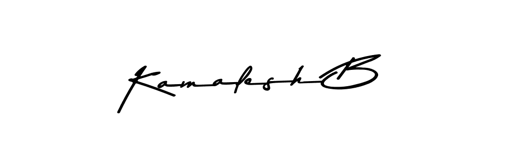 Create a beautiful signature design for name Kamalesh B. With this signature (Asem Kandis PERSONAL USE) fonts, you can make a handwritten signature for free. Kamalesh B signature style 9 images and pictures png