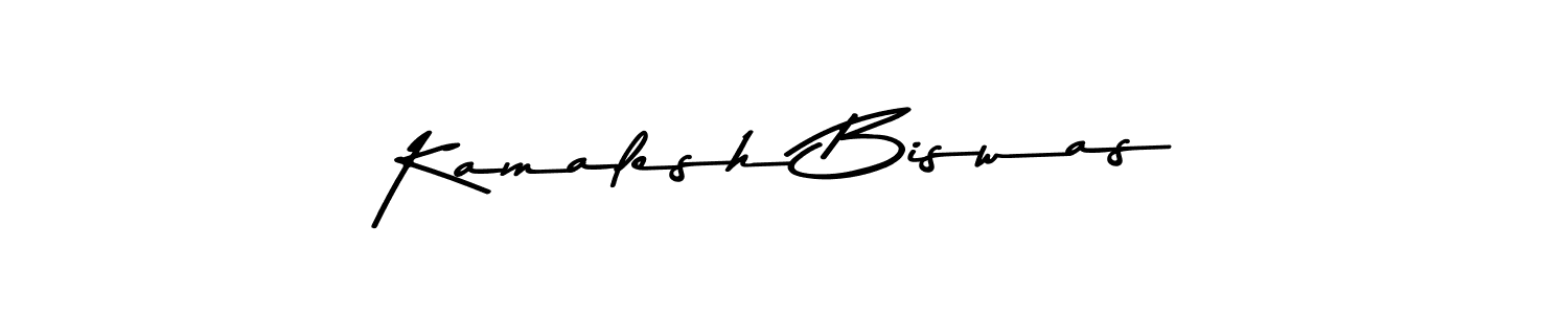 How to make Kamalesh Biswas name signature. Use Asem Kandis PERSONAL USE style for creating short signs online. This is the latest handwritten sign. Kamalesh Biswas signature style 9 images and pictures png