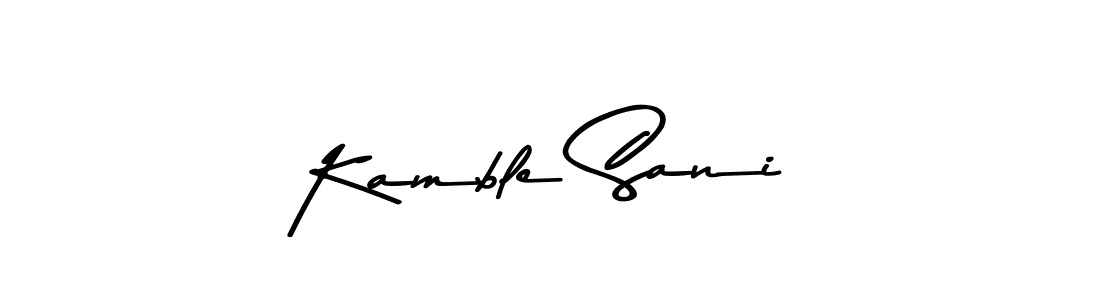 You should practise on your own different ways (Asem Kandis PERSONAL USE) to write your name (Kamble Sani) in signature. don't let someone else do it for you. Kamble Sani signature style 9 images and pictures png