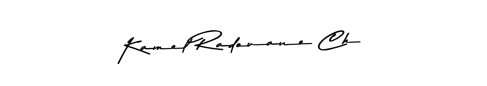 How to make Kamel Radouane Ch name signature. Use Asem Kandis PERSONAL USE style for creating short signs online. This is the latest handwritten sign. Kamel Radouane Ch signature style 9 images and pictures png