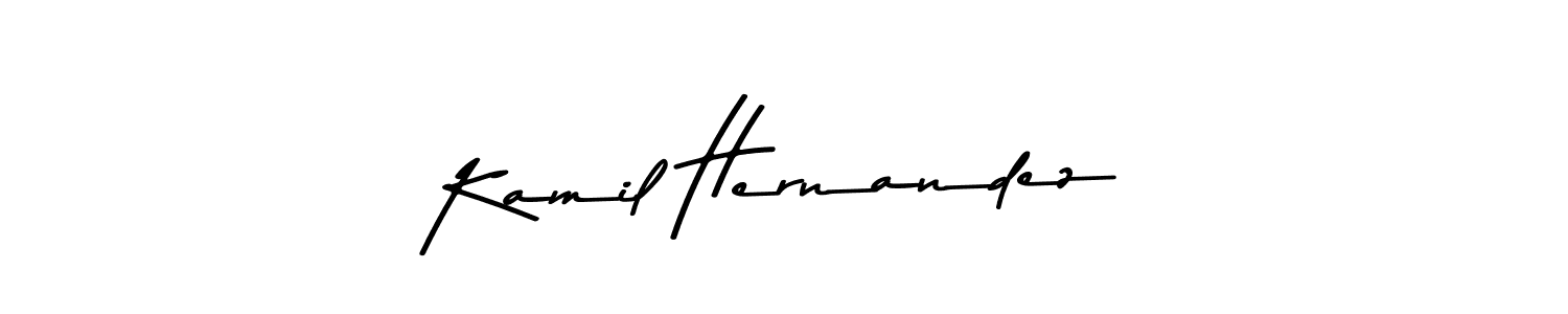 How to make Kamil Hernandez name signature. Use Asem Kandis PERSONAL USE style for creating short signs online. This is the latest handwritten sign. Kamil Hernandez signature style 9 images and pictures png