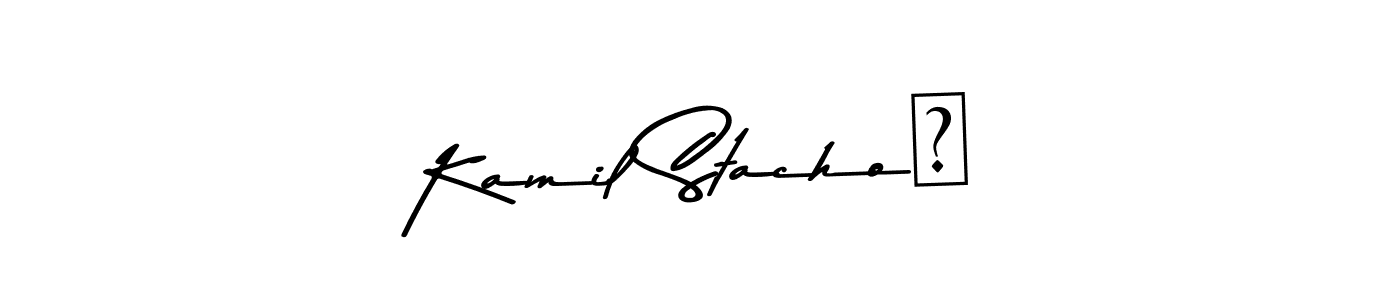 if you are searching for the best signature style for your name Kamil Stachoń. so please give up your signature search. here we have designed multiple signature styles  using Asem Kandis PERSONAL USE. Kamil Stachoń signature style 9 images and pictures png