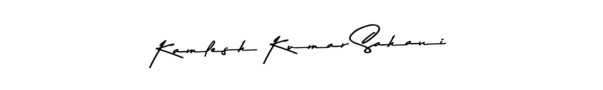 The best way (Asem Kandis PERSONAL USE) to make a short signature is to pick only two or three words in your name. The name Kamlesh Kumar Sahani include a total of six letters. For converting this name. Kamlesh Kumar Sahani signature style 9 images and pictures png