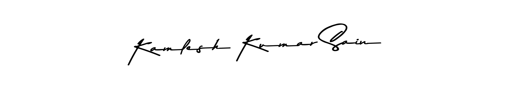 How to make Kamlesh Kumar Sain name signature. Use Asem Kandis PERSONAL USE style for creating short signs online. This is the latest handwritten sign. Kamlesh Kumar Sain signature style 9 images and pictures png